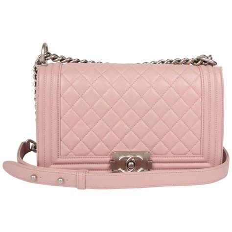 chanel le boy chevron pink|Chanel boyfriend bag.